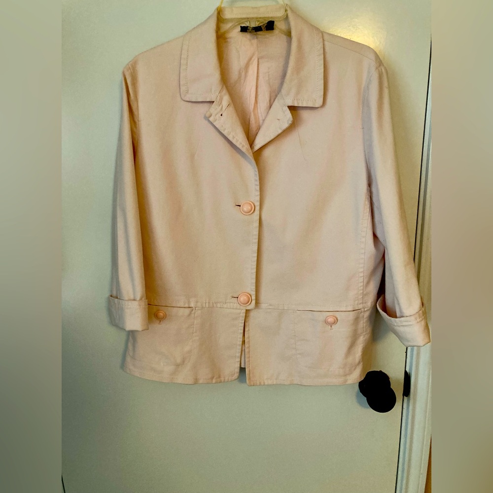Vintage 3/4 sleeve pale pink jacket from Talbots.